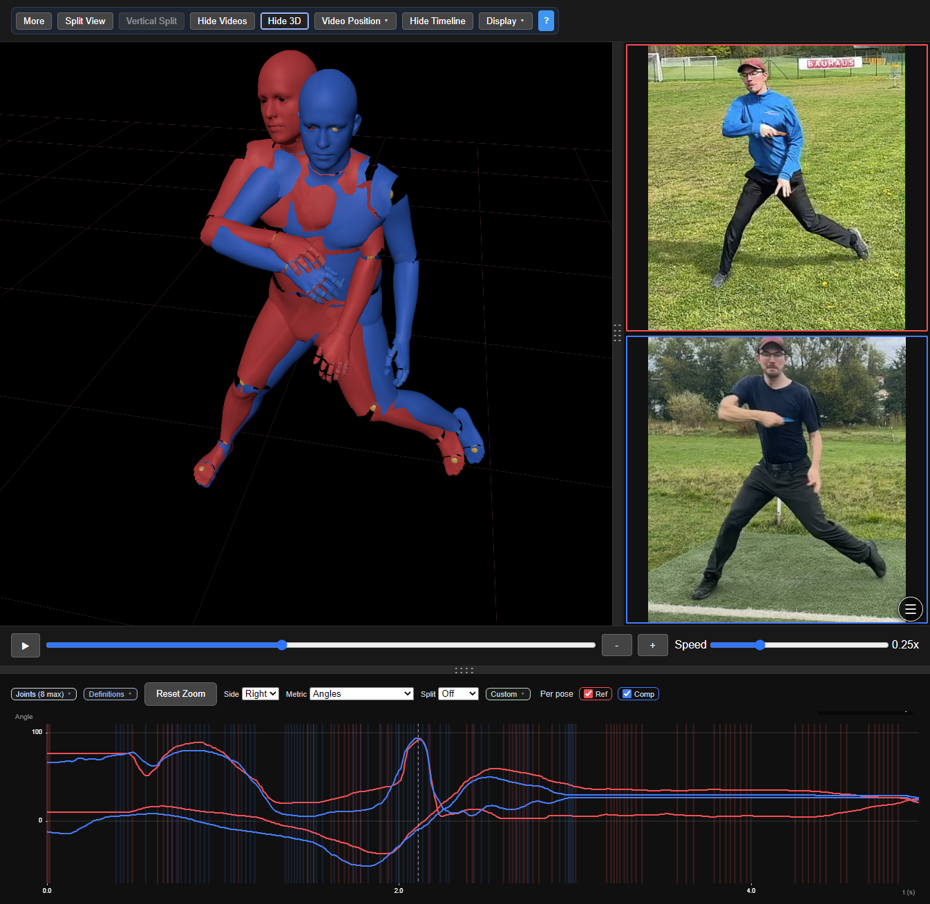 Detailed 3D motion capture view